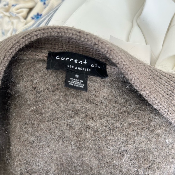 Current Air Women’s Small Soft Taupe Mohair Wool Blend Open Front Cardigan - Picture 2 of 4